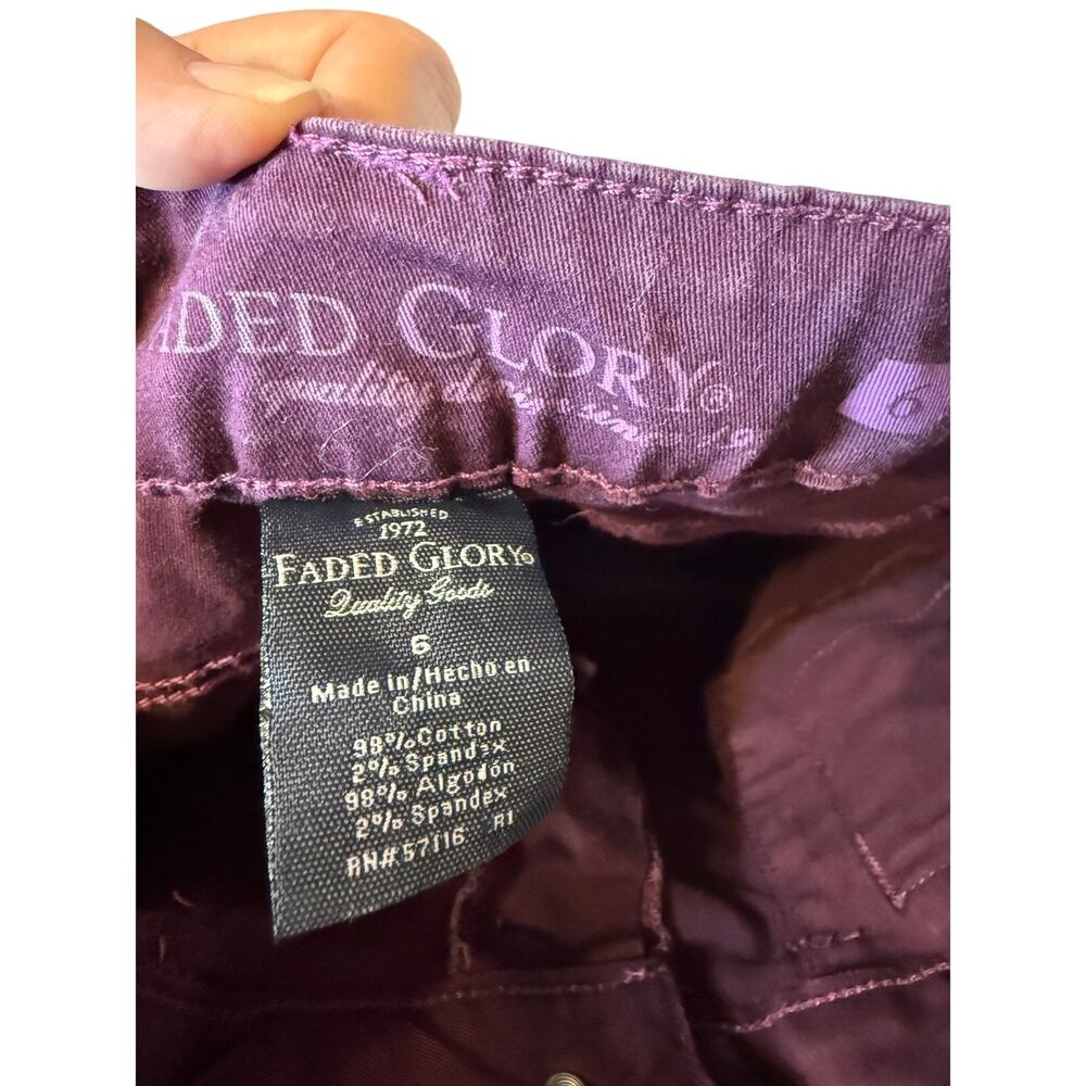 Faded Glory Purple Bermuda Women's Size 6 - Picture 3 of 4